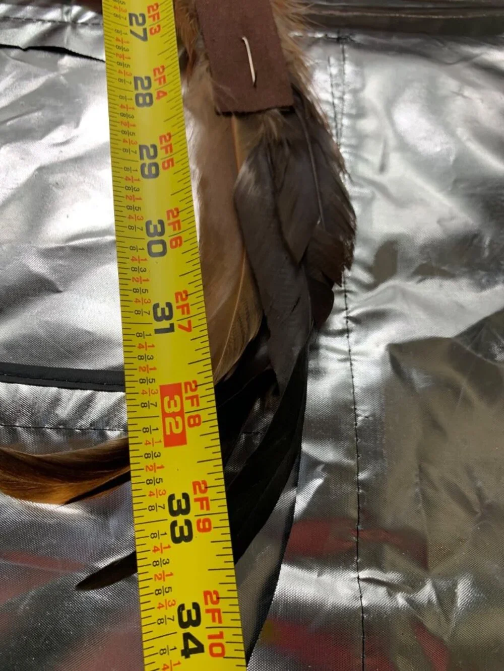 Western Feather Hat Band Brown Red